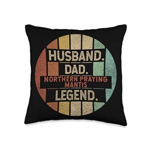 check out my northern praying mantis shirts husband dad northern praying mantis legend throw pillow, 16x16, multicolor