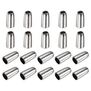 uxcell 20pcs metal bell stopper, 3mm conical cord ends lock rope fastener end stopper for drawstring lanyard backpack bag diy, silver