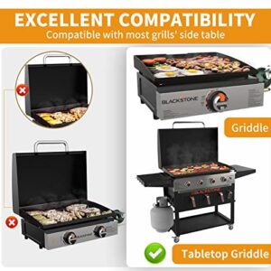 Griddle Caddy for Blackstone 28"/36"/17"/22" Griddles, BBQ Accessories Storage Box with Knife Holder & Paper Towel Holder, Grill Accessories Space Saving for Blackstone Griddle Accessories (Black 10)