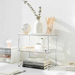 Cryfokt Tabletop Organizer Rack, Durable Plastic Sturdy Stable Structure Transparent Storage Rack for Home (One Tier Free Size)