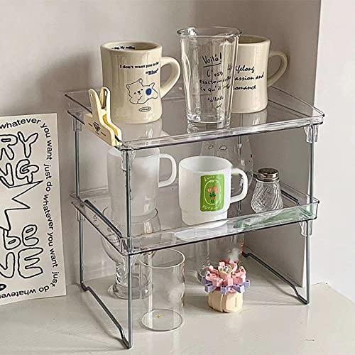 Cryfokt Tabletop Organizer Rack, Durable Plastic Sturdy Stable Structure Transparent Storage Rack for Home (One Tier Free Size)