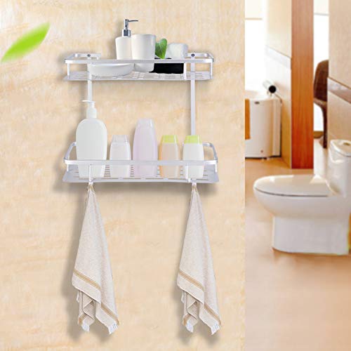 Aluminum Bathroom Storage Rack, Bathroom Storage Shelf, Sturdy Living Room for Home Bathroom Kitchen