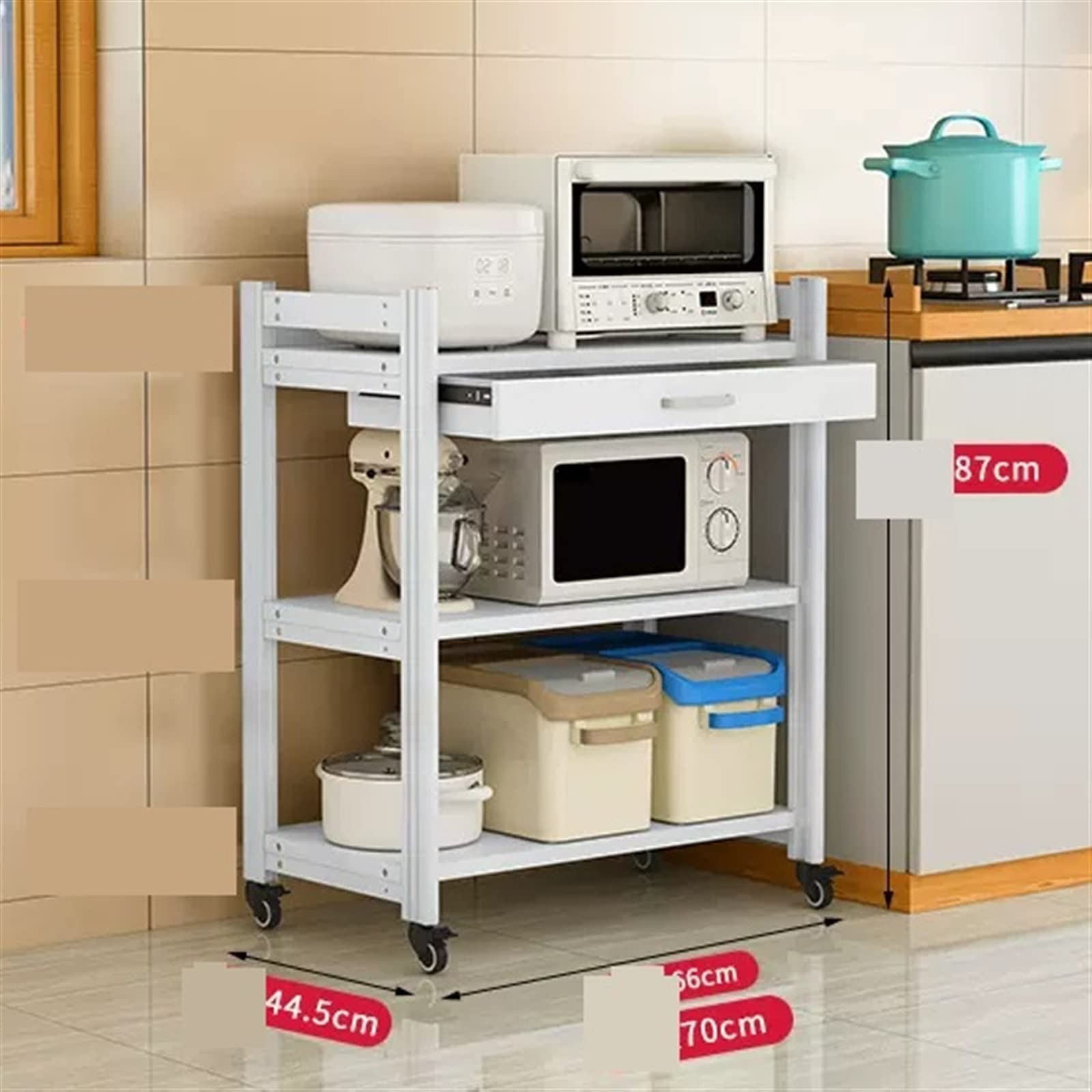 Microwave oven rack Kitchen Storage Rack, Multi-layer Floor To Floor Microwave Oven, Steam Oven Rack, Electric Rice Cooker, Small Household Appliances Storage Cabinet, Three-layer Storage Kitchen stor