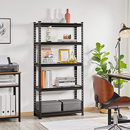 Topeakmart Storage Shelves 5 Tier Adjustable Metal Shelving Unit Utility Shelves Garage Storage Racks for Warehouse Garage Pantry Kitchen- Black, 29.5 x 12 x 60 Inch