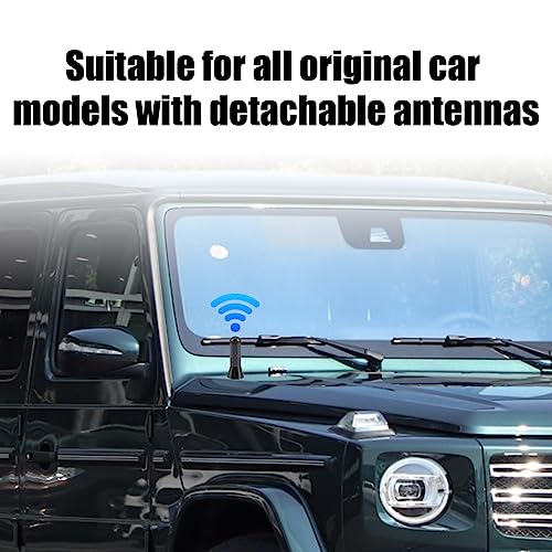 NGHEY 1 Pack Car Short Antenna, 1.37" Aluminum Carbon Fiber Antenna Replacement, AM/FM Radio Antenna Kit Universal for Most Cars SUVs and Trucks (Black)