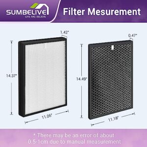 AP-B102 Replacement Filter Set Fits for Alexapure Air Purifier AP-B102 and 3049, 2 True HEPA (H13) Filters (Part # AP-B103) + 2 Activated Carbon Filters (Part # AP-B104)
