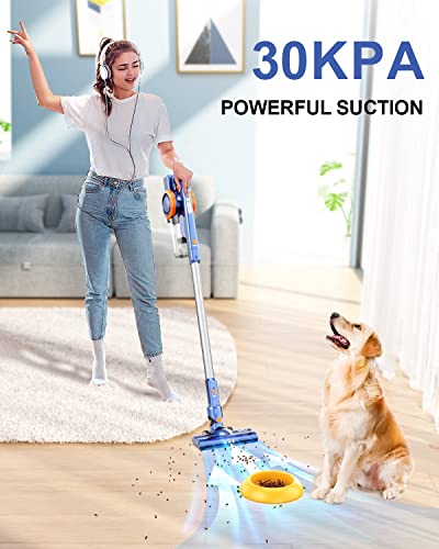 ORFELD Cordless Vacuum Cleaner, 30KPa Powerful Suction Stick Vacuum, 50Mins Runtime Wireless Handheld Vacuum with 6 in 1 Ultra-Quiet Lightweight Vacuum for Deep Clean Hair, Hard Floor, Carpet, Car