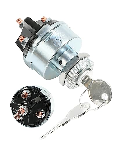 Zlirfy Ignition Key Switch,4-Position 12v Ignition Key Switch,Universal Starter Switch,Compatible with Car,Trailer, Tractor, Truck, Forklift, Caterpillar, Agricultural,Acc/Off/IGN/Start