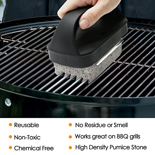 Wzporzst Heavy Duty Grill Griddle Cleaning Brick Block, Pumice Griddle Cleaning Stone Removing Stains for BBQ, Swimming Pool, Sink(4 Pack with Handle)