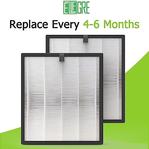 EzLfGre HY4866 Replacement Filter Fit for MORENTO HY4866 Air Purifier, H13 True HEPA, 2 Pack