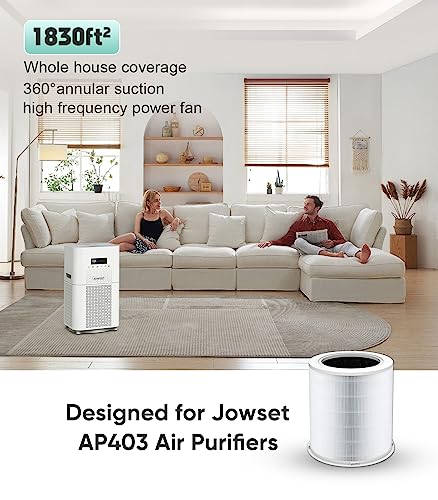 Jowset Replacement H13 HEPA Air Purifier Filter for CADR 400+ m³/h Air Purifier, Activated Carbon (Original Filter)