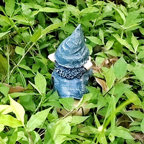 Wsmart Garden gnome Funny Statue Outdoor Naughty Figurines Yard Lawn Porch Decoration Summer go Away gnome Novelty Gift (Resin Grey)