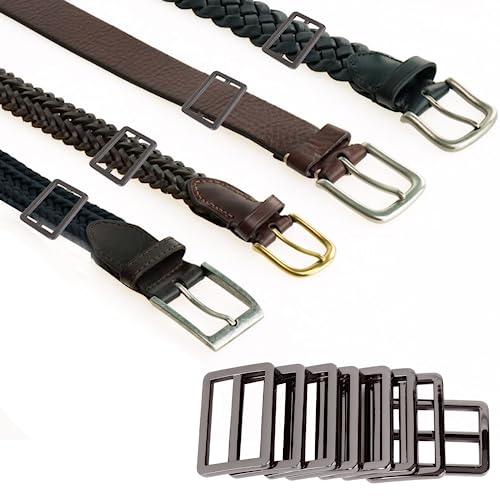 8 Pack Flat Metal Slide Buckle,1 1/4 Inch Tri-Glide Slides Metal Adjustable Belt Buckles Rectangle Strap Adjuster Suspender Strap Slider Belt Adjuster Sliders for Purse Bag Backpack (Gun Metal)