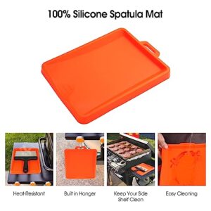 KTUOPEE Griddle Cleaning Kit for Blackstone 18 Pieces Flat Top Grill Accessories Cleaner Tool Set with Scraper, Heat-Resistant Silicone Spatula Mat with Hanger, Cleaning Brick, Scouring Pads