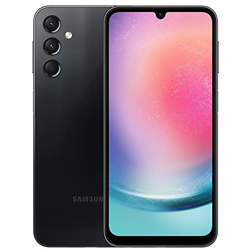 SAMSUNG Galaxy A24 Dual SIM (128GB, 4GB) 6.5" 90Hz AMOLED, Octa-Core (6nm), 50MP Triple Camera, 4G Volte (GSM Unlocked for T-Mobile, Metro, Global) International Model A245M/DSN (w/ 256GB SD, Black)