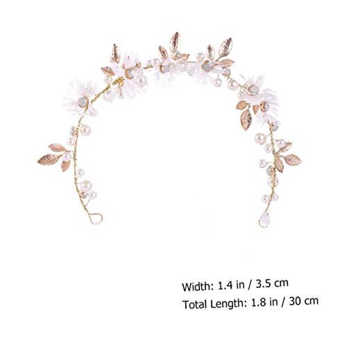 FOMIYES Headband Hair Band Flower Hair Accessories Leaf Decor Wedding Hair Accessories Preal Hair Band Leaves Headband Bride Hair Accessories Simple Flower Peal Headwear Delicate Headdress