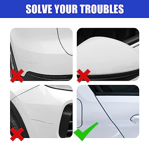 ZKFAR Pack-1 Car Door Edge Trim Protection Film, 2.75In x 32.8Ft Universal Car Door Sill Transparent Anti-Collision Protection Strip, Trunk Anti-Trampling Plate Protection Stickers (White)