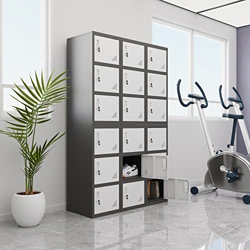 VASAAOSD Lockable Metal Lockers, Steel Office Storage with 3 Doors and Keys, and Metal Storage Cabinets for Schools, Gyms, Homes and Offices Staff Lockers (Locker-1)