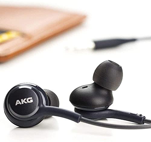 Original Samsung AKG Earbuds 3.5mm in-Ear Earbud Headphones with Remote & Mic for Galaxy A71, A31, Galaxy S10, S10e, Note 10, Note 10+, S10 Plus, S9 - Includes Rubber Pouch - (AKG + Red Pouch)