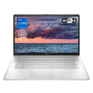 hp 2023 newest notebook laptop, 17.3" hd+ touchscreen, 13th gen intel core i7-1355u processor, 32gb ram, 1tb pcie ssd, webcam, fingerprint reader, backlit keyboard, wi-fi 6, windows 11 home, silver