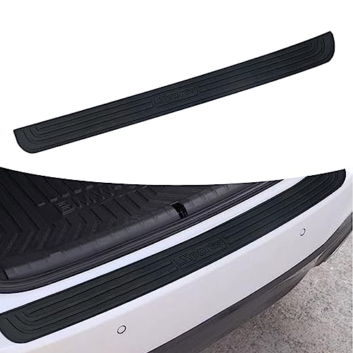 cueclue 1 PC Rear Bumper Protector, Car Universal Door Sill Protector Strip, Car Trunk Door Entry Guards, Car Exterior Trim Accessories, for Cars SUV (Black #Sport)