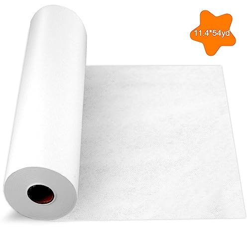 Fusible Interfacing, 11.4 in x 54 yd Polyester Non-Woven Interfacing Single-Sided Interfacing Lightweight Medium Weight Iron-On Interfacing for Sewing Quilting Crafting