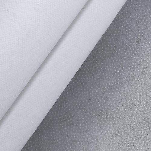 Fusible Interfacing, 11.4 in x 54 yd Polyester Non-Woven Interfacing Single-Sided Interfacing Lightweight Medium Weight Iron-On Interfacing for Sewing Quilting Crafting