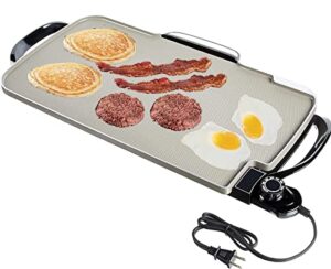 ceramic electric griddle nonstick - 22" extra-large cooking surface griddle with removeable handle (1500w),yhanni