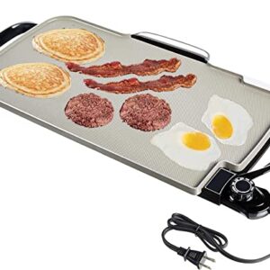 Ceramic Electric Griddle Nonstick - 22" Extra-large cooking surface griddle with Removeable handle (1500W),YHANNI