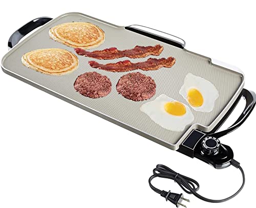 Ceramic Electric Griddle Nonstick - 22" Extra-large cooking surface griddle with Removeable handle (1500W),YHANNI