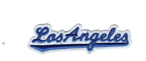 los angeles iron on applique patch - california, ca badge - for hats, shirts, shoes, jeans, bags, sewing decorating diy craft (blue)