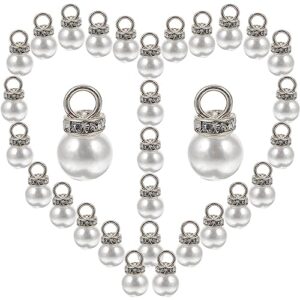 kjhbv 100pcs pearl pendant pearl pendant necklace pearl necklace with charm drop pearl earrings plastic pearl pendant imitation peal pendant charms earring pearl charms exquisite pendant