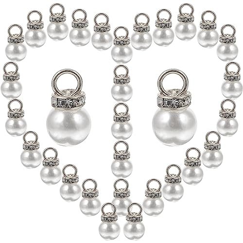 KJHBV 100pcs Pearl Pendant Pearl Pendant Necklace Pearl Necklace with Charm Drop Pearl Earrings Plastic Pearl Pendant Imitation Peal Pendant Charms Earring Pearl Charms Exquisite Pendant