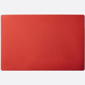 tezzorio red color coded cutting board - 18" x 12" x 1/2" polyethylene board for safe and easy food preparation - durable, non-skid surface with knife-friendly design and perfect thickness
