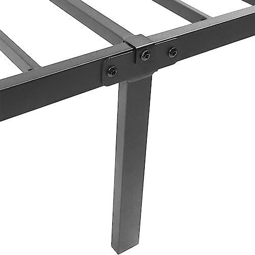 Fangflower Metal Platform Bed Frame with Headboard, 13 Inches Queen Size Bed Frame, Heavy Duty Steel Slat Mattress Foundation/No Box Spring Needed/Tool Free Setup