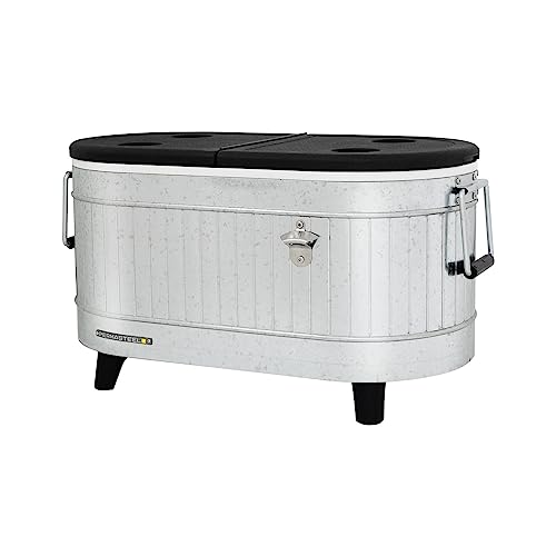 80 Quart Portable Cooler in Galvanized Steel