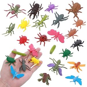 giantree mini insect figures toys set, 20pcs plastic crawling animals small realistic animal toys assorted animal insect figures playset for insect themed party halloween supply