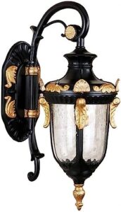 duboxx outdoor wall lamp rustic loft mediterranean style wall sconces black gold finish waterproof fixture high clear glass antique wall light exterior house decoration porch patio