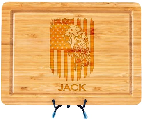 Customized American Flag Cutting Board, Engraved Patriotic Board, 4th of July Board, Gift for Soldiers, Memorial Day, Independence Day Gift