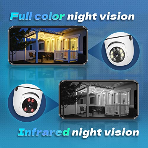 Light Bulb Socket Security Camera - 1080P Security Camera Indoor Wireless for Pet Camera, 355 °Panorama Light Bulb Camera with Motion Detection Auto Tracking Night Vision（No SD Card)