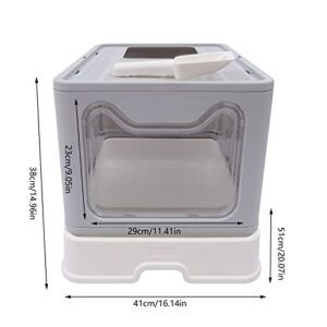 Cat Litter Box Semi-Enclosed and Foldable,Front Entry and top Exit Litter Box Storage and Deodorization Design Covered Litter Box,Comes a Cat Shovel, for Families Cat Houses