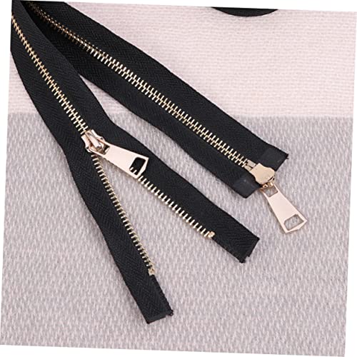 COHEALI 2pcs Zippers Metal Zipper DIY Zipper Sewing Accessories Zipper Cloth Bag Zipper Double-Side Zipper Slider Coil Zipper Pull Black Clothing Zipper Slider