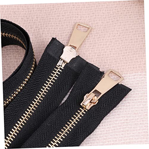 COHEALI 2pcs Zippers Metal Zipper DIY Zipper Sewing Accessories Zipper Cloth Bag Zipper Double-Side Zipper Slider Coil Zipper Pull Black Clothing Zipper Slider