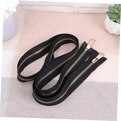 COHEALI 2pcs Zippers Metal Zipper DIY Zipper Sewing Accessories Zipper Cloth Bag Zipper Double-Side Zipper Slider Coil Zipper Pull Black Clothing Zipper Slider