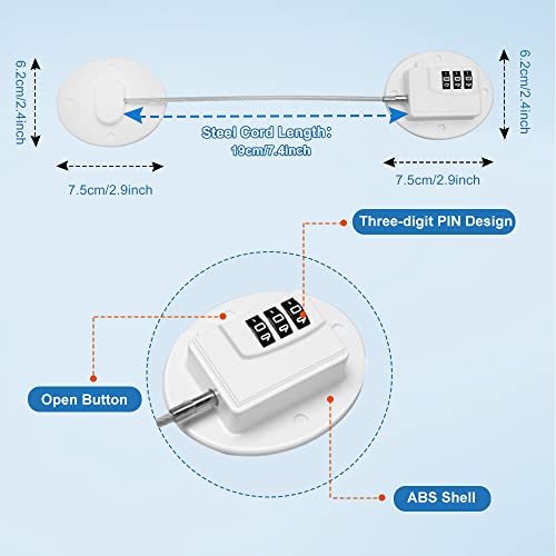 Refrigerator Lock Combination AOSITE 4 Pack Fridge Locks for Adults Mini Fridge Locks for Kids Refrigerator Adhesive Lock Freezer Door Lock Child Safe Keyless Digital Refrigerator Lock Childproof