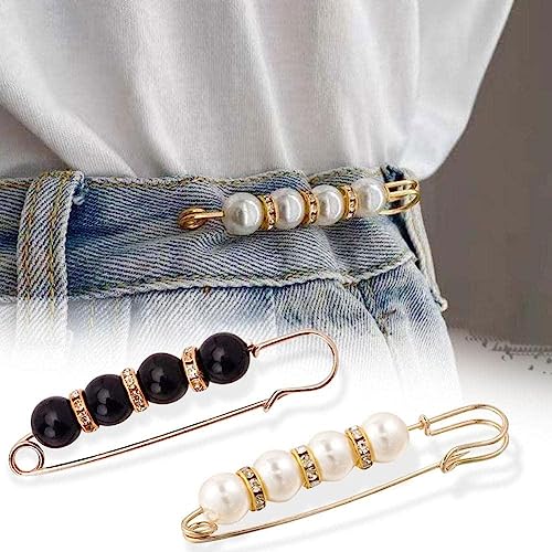 Vintage Waistband Pin Pearls Crystal Brooch Clothing Scarf Waist Bag Pins Exposed Women Dress Tighting Clap Q0I4 Women Pins