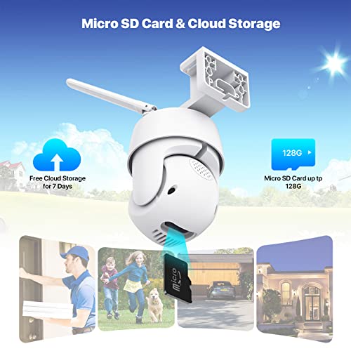 SV3C 5MP Pan Tilt WiFi Camera Outdoor, Security Cameras with Floodlight, Auto Tracking, 2-Way Audio, Alexa Echo, Color Night Vision, Sound Motion Detection, ONVIF, Cloud & SD Card Storage - 3 Pack C16