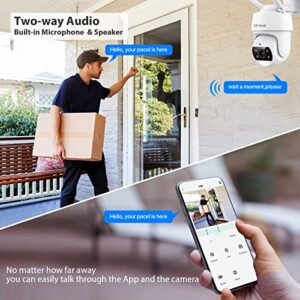 SV3C 5MP Pan Tilt WiFi Camera Outdoor, Security Cameras with Floodlight, Auto Tracking, 2-Way Audio, Alexa Echo, Color Night Vision, Sound Motion Detection, ONVIF, Cloud & SD Card Storage - 3 Pack C16