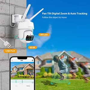 SV3C 5MP Pan Tilt WiFi Camera Outdoor, Security Cameras with Floodlight, Auto Tracking, 2-Way Audio, Alexa Echo, Color Night Vision, Sound Motion Detection, ONVIF, Cloud & SD Card Storage - 3 Pack C16