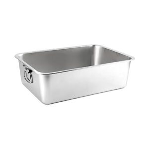 qianly open cats litter box for indoor cats, cat sand box cats potty toilet stainless steel container cat supplies kitty litter pan for bunny, 50cmx35cmx10cm